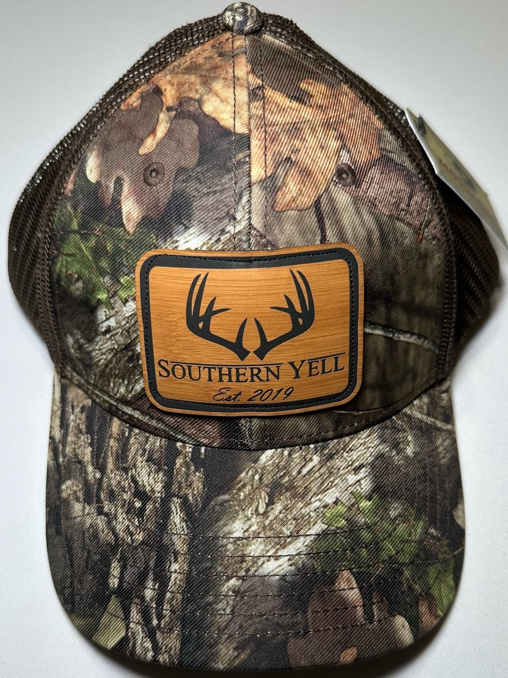 Southern Yell Mossy Oak Camo Trucker Hat Antler Patch NWT